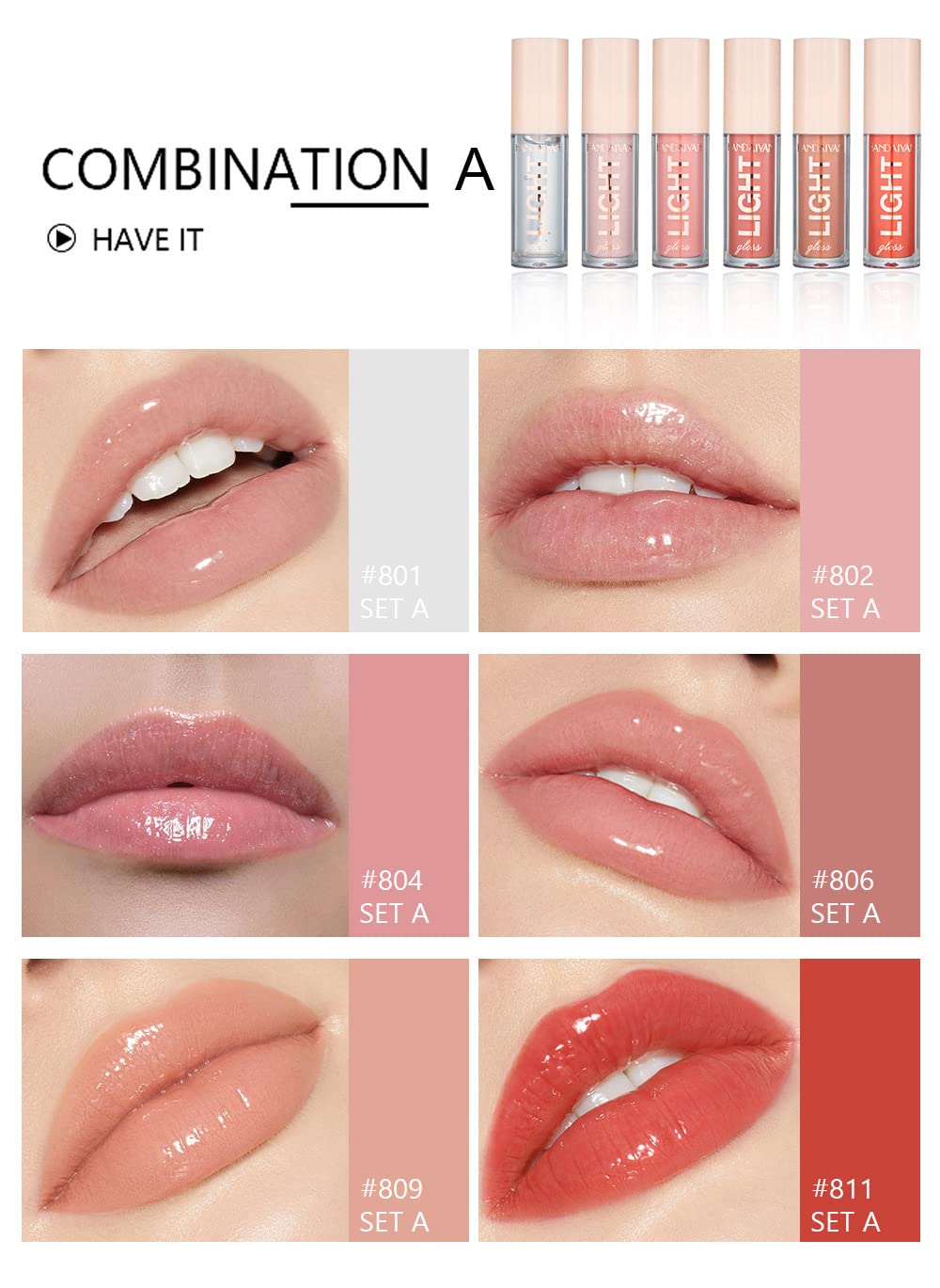 Bangfeng labios-oil conjunto-textura-nopegajosa: sensación suave y cómoda todo el día.