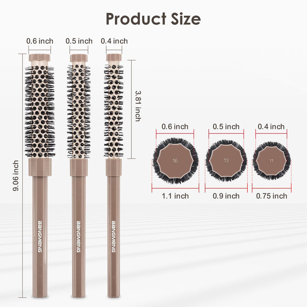 Bangmeng 0.4 inch round brush with vented barrel for quick root lift.