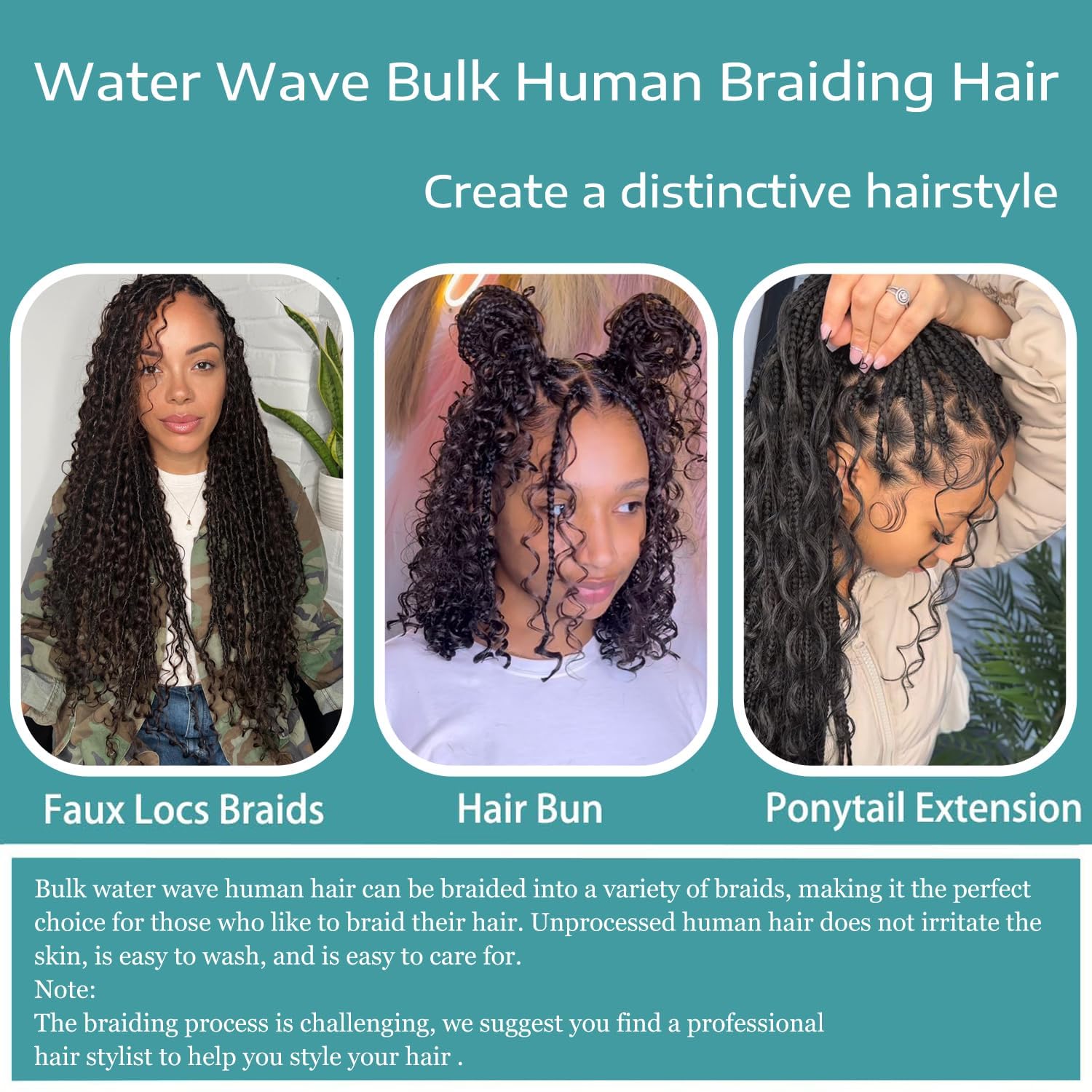 Bangxunk knotless and boho braids with bulk hair option