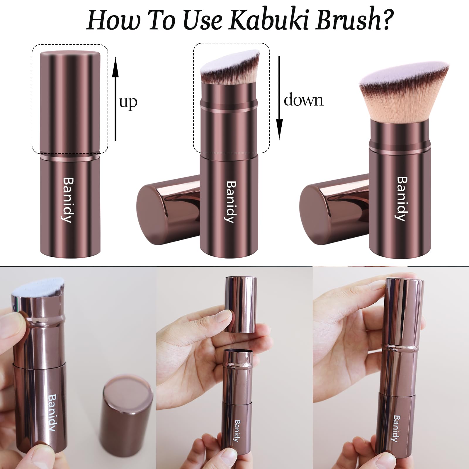 Banidy brush with cap protecting bristles during travel.