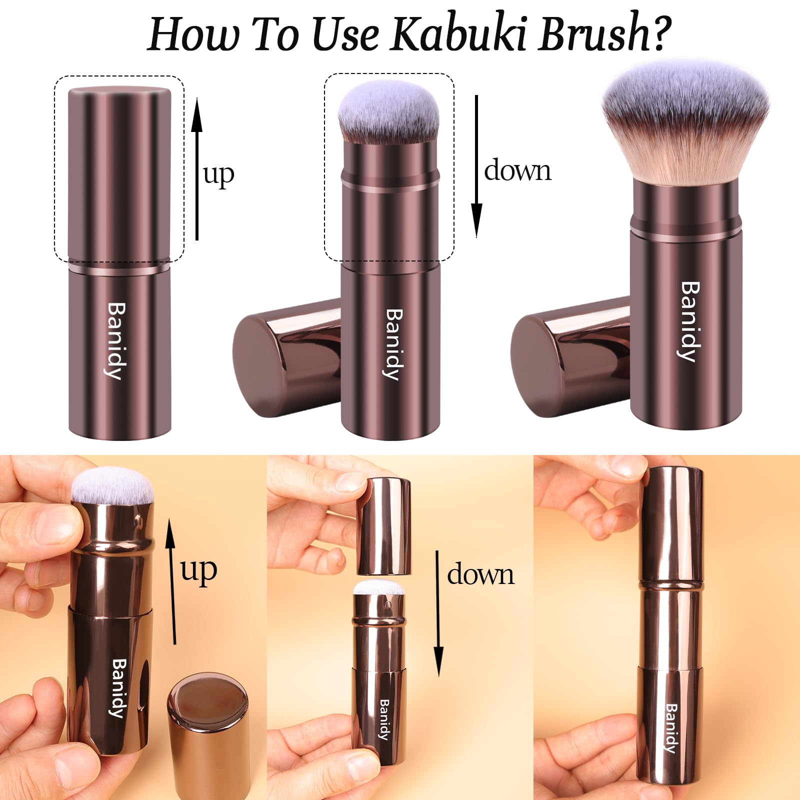 Banidy cruelty-free soft bristles blend evenly for natural finish.