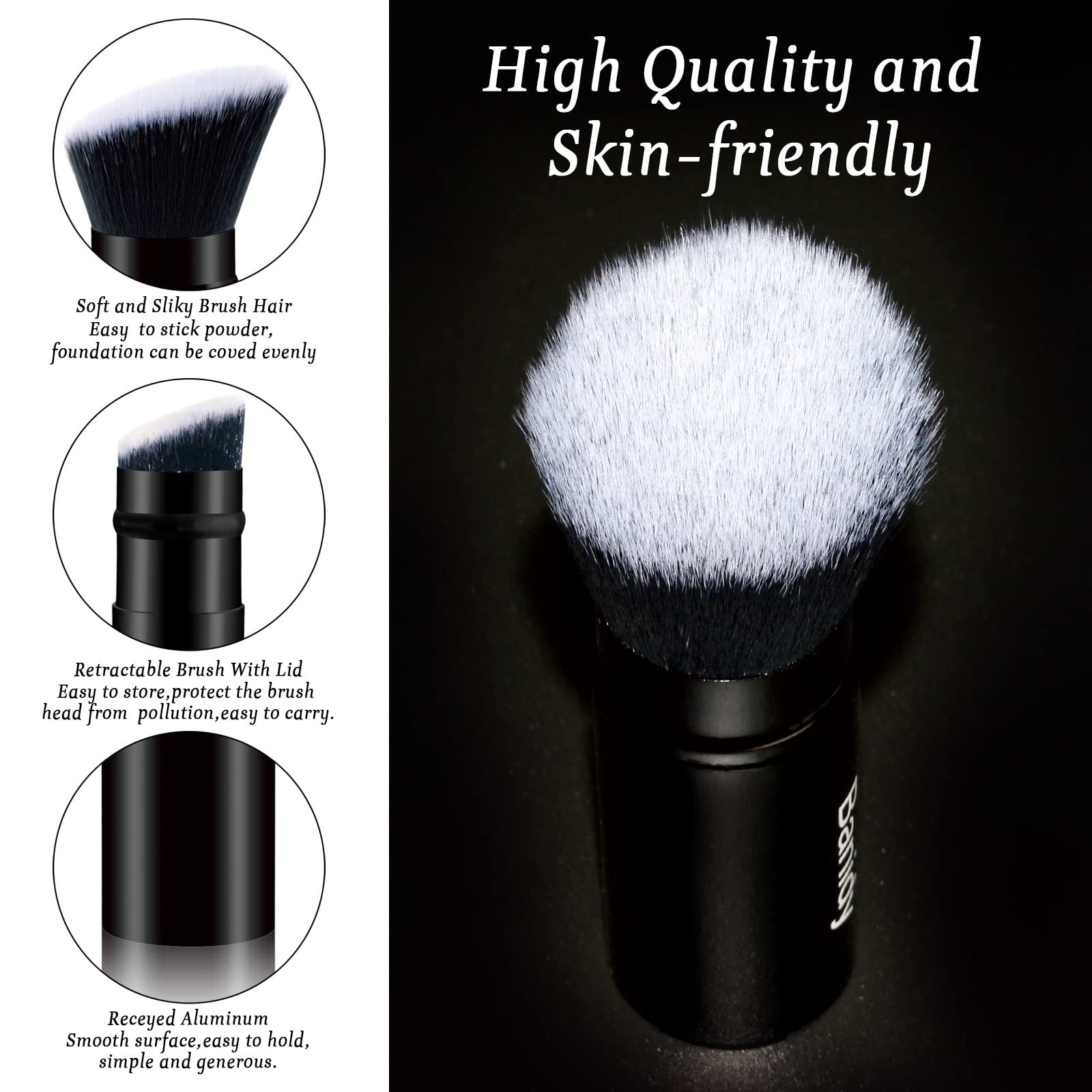 Banidy kabuki brush ideal for liquid foundation blending and seamless finish.