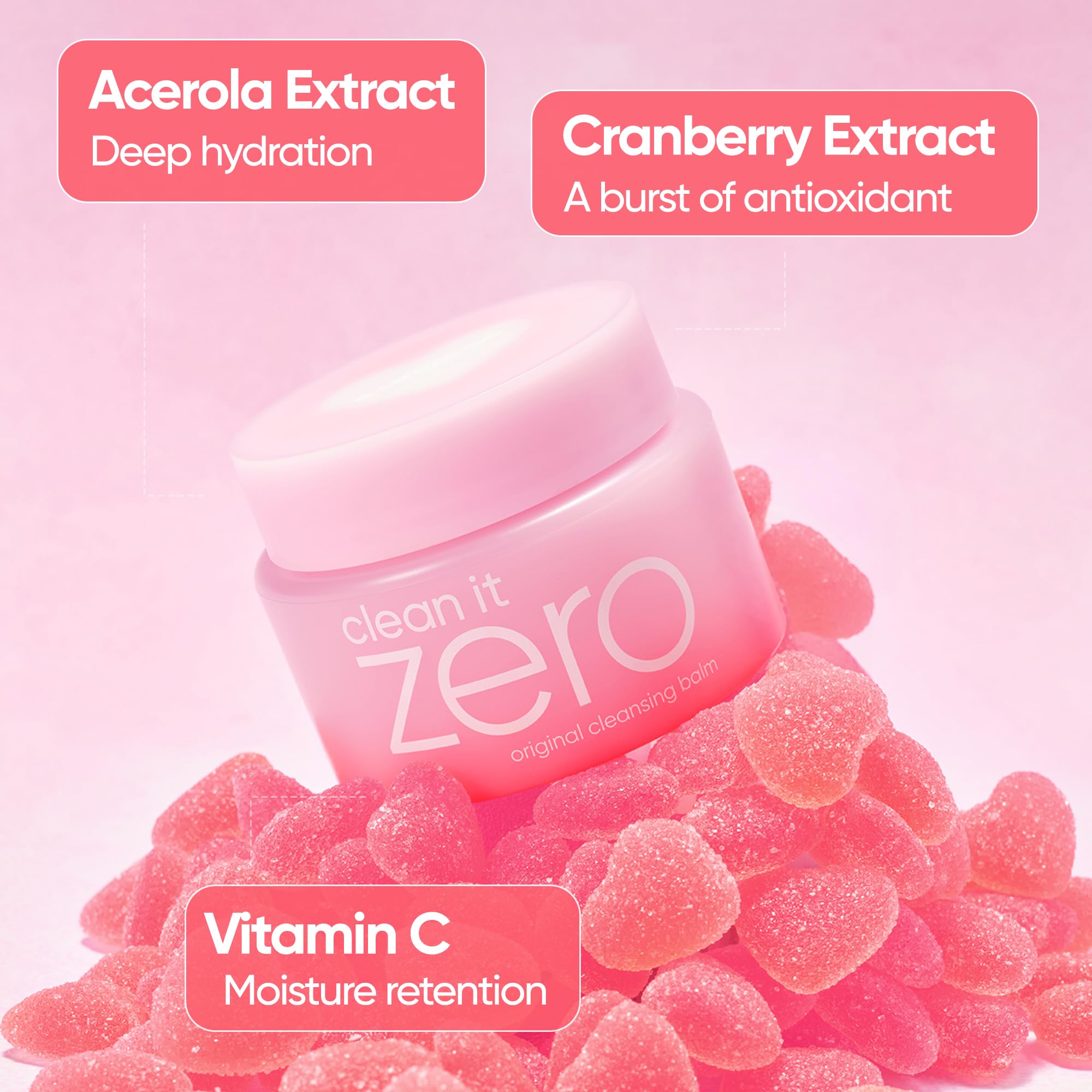 BANILA CO balm-to-oil texture shown during makeup removal application