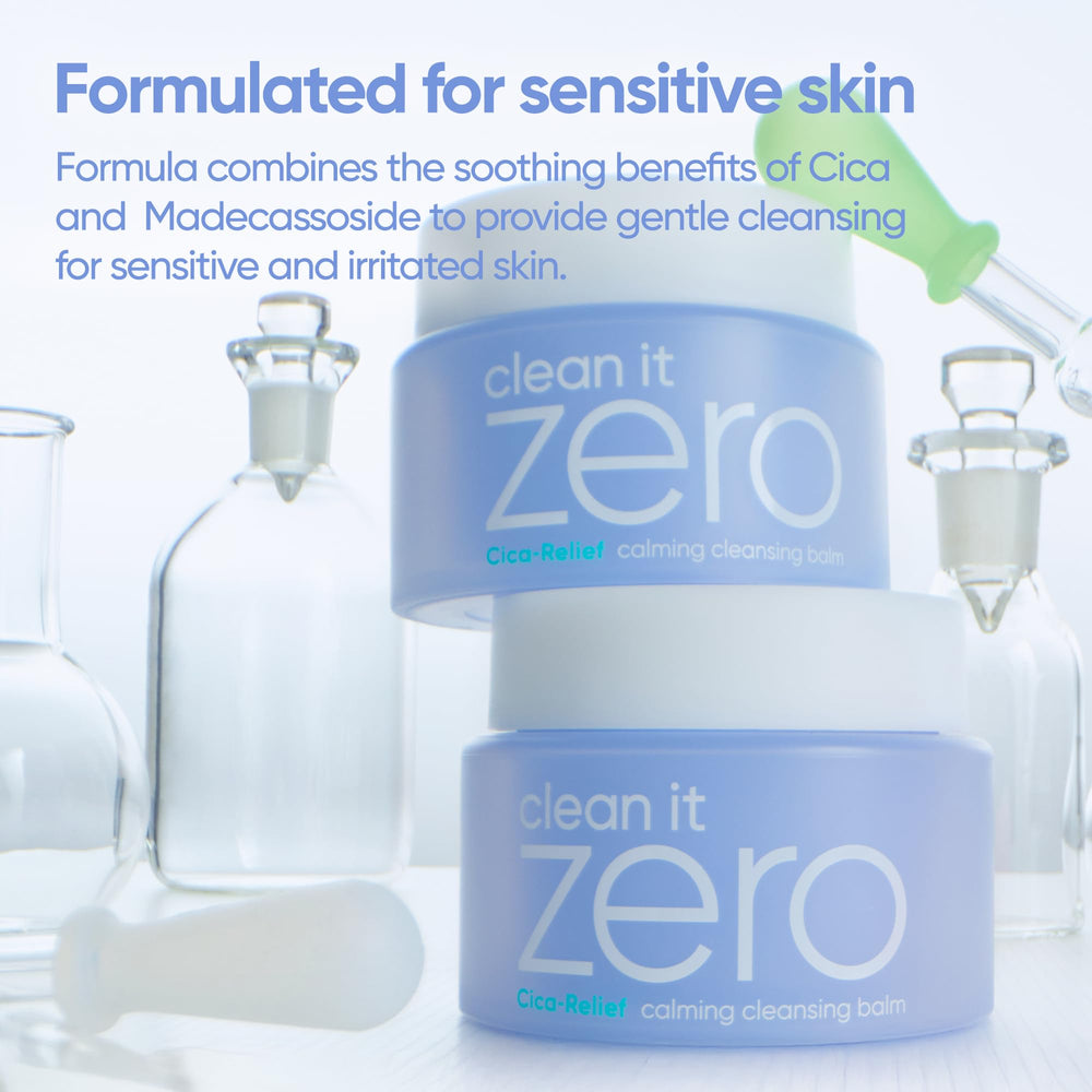 BANILA CO Clean It Zero Calming Cleansing Balm packaging emphasizing vegan formula