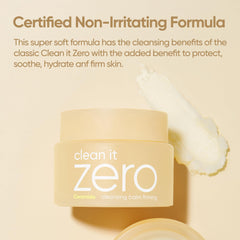 Water emulsification step showing makeup dissolving with Banila Co balm.