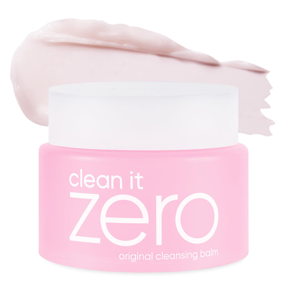 BANILA CO Clean It Zero Original cleansing balm in jar melts makeup for easy removal.