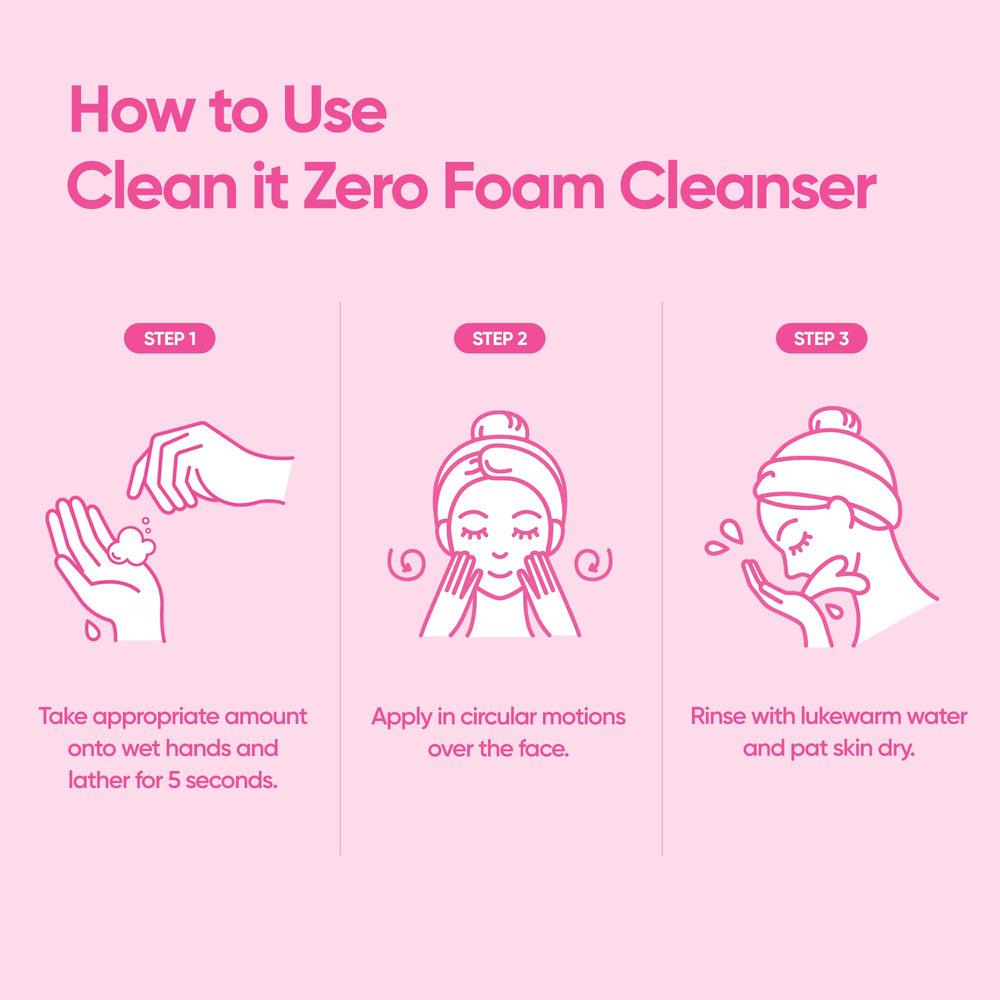 BANILA CO Clean It Zero, escena en el baño, promesa de limpieza suave y refrescante.