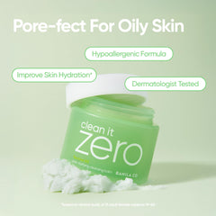 Banila Co sherbet-texture balm emulsifying into oil to remove makeup.