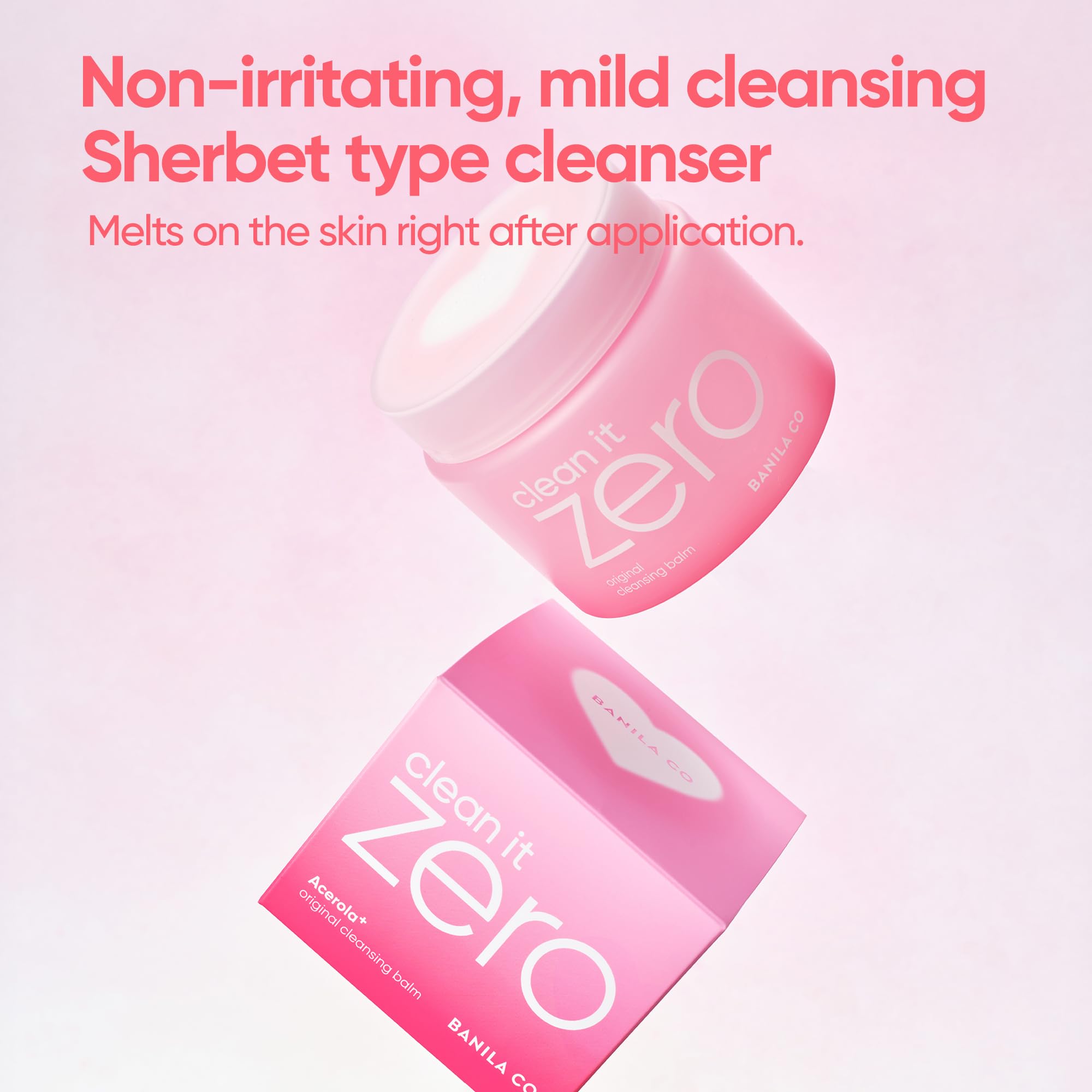 BANILA CO sherbet texture melting into oil on skin during cleanse