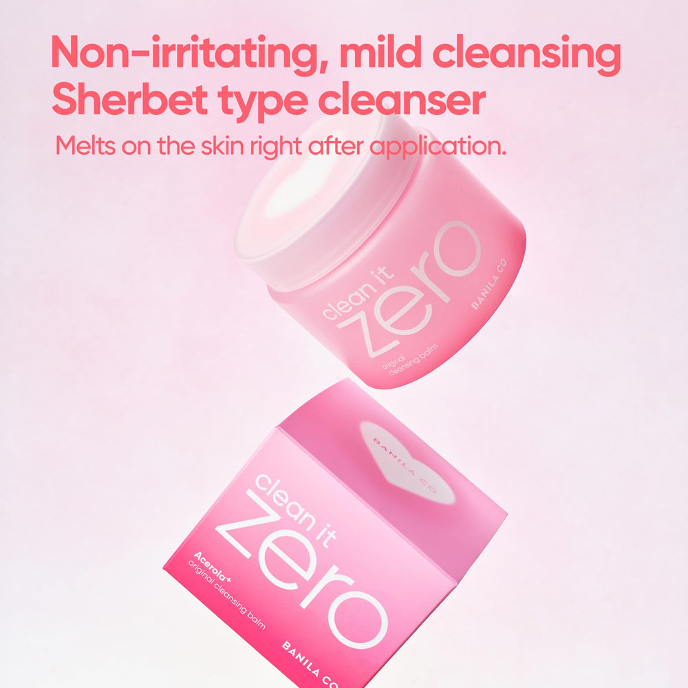 BANILA CO sherbet texture melting into oil on skin during cleanse