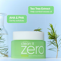 Banila Co balm activated with water to cleanse and lift impurities.