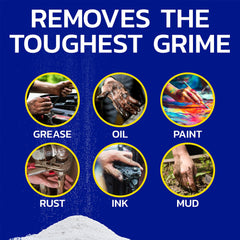 Grease and grime removal action with Banner Chemical soap
