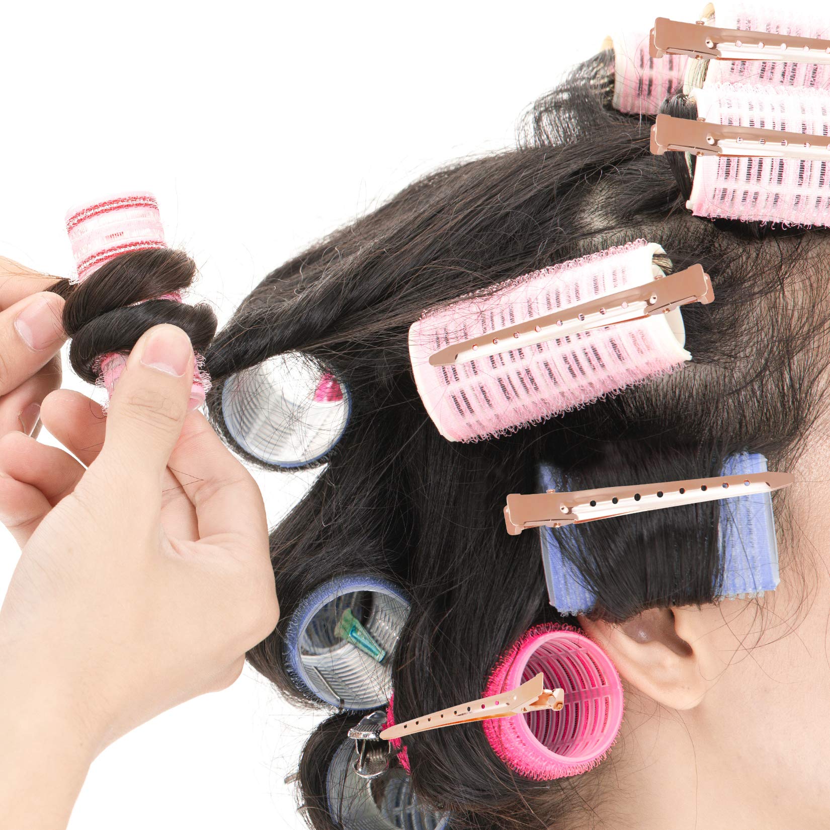Bantoye bulk 24-pack rose gold clips ideal for salon or home use.