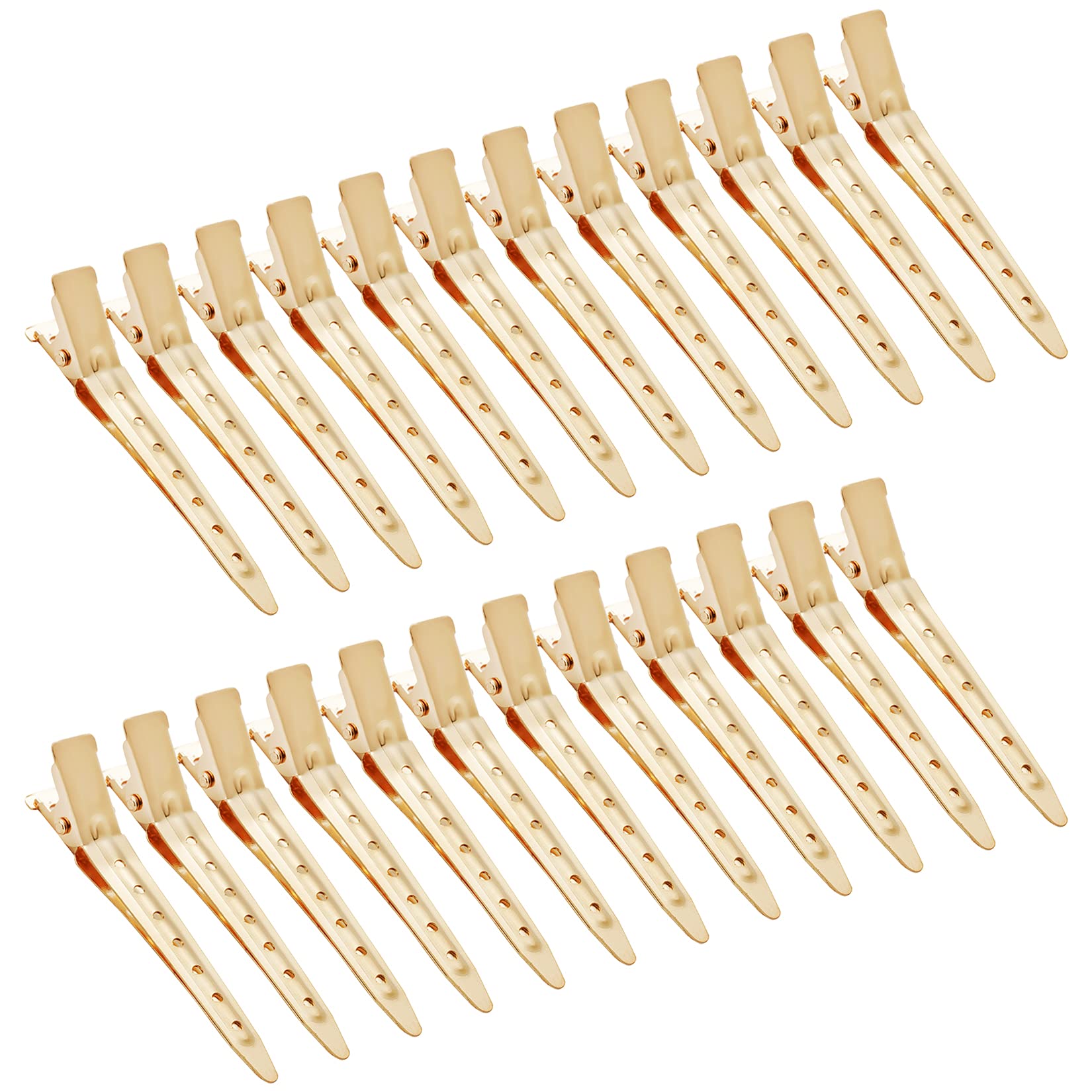 Bantoye 2.75-inch gold duck bill clip secures hair sections for styling.