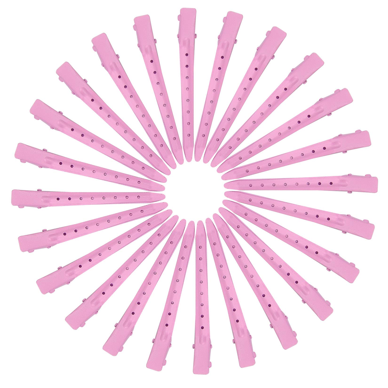 Bantoye 24-pack duck bill clips in pink for salon or home use.