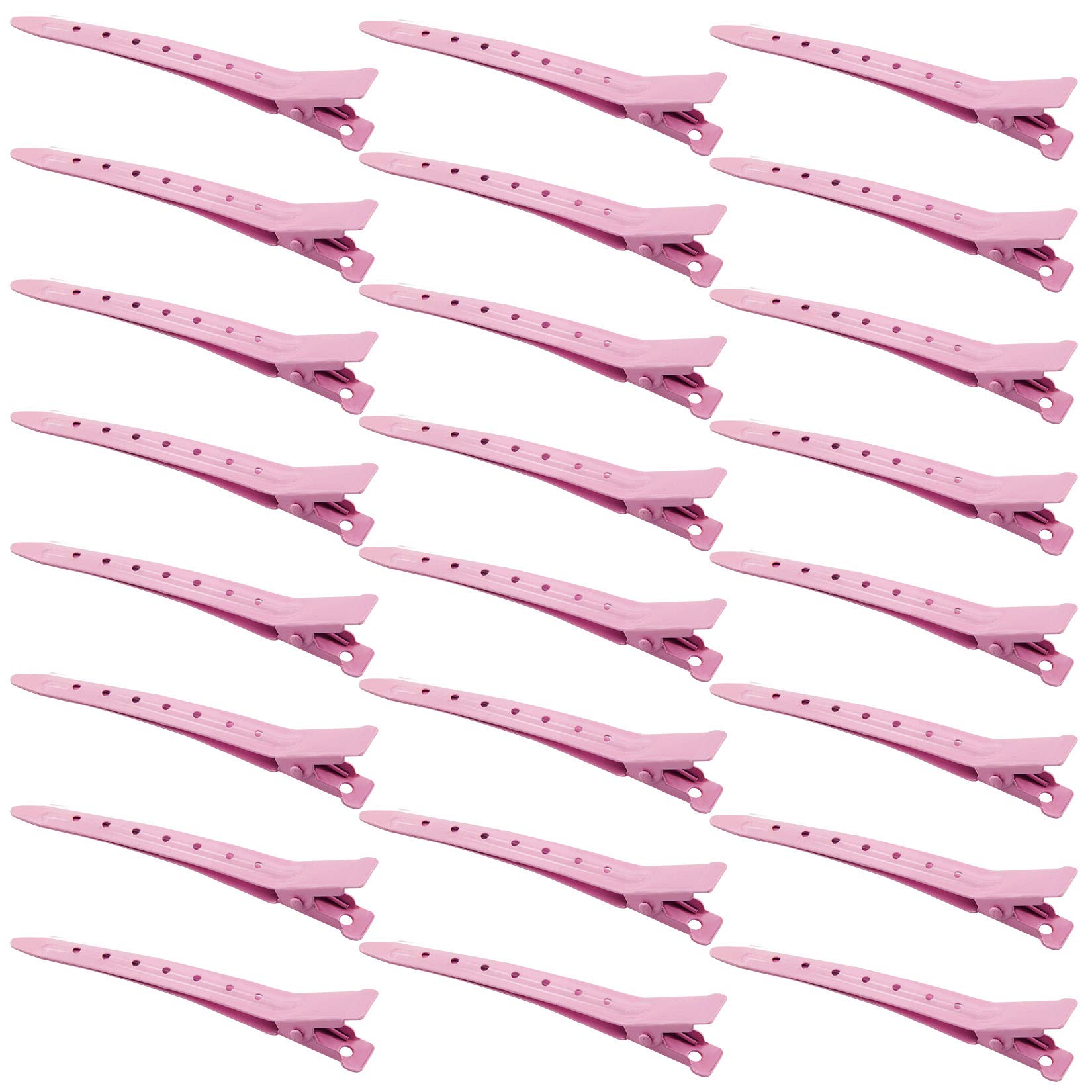 Bantoye pink duck bill clip for secure hair sectioning during styling.