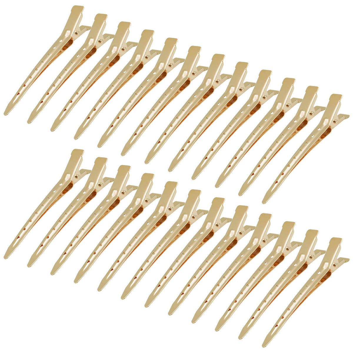 Bantoye gold duck bill clip pack 24 holds hair securely during styling.