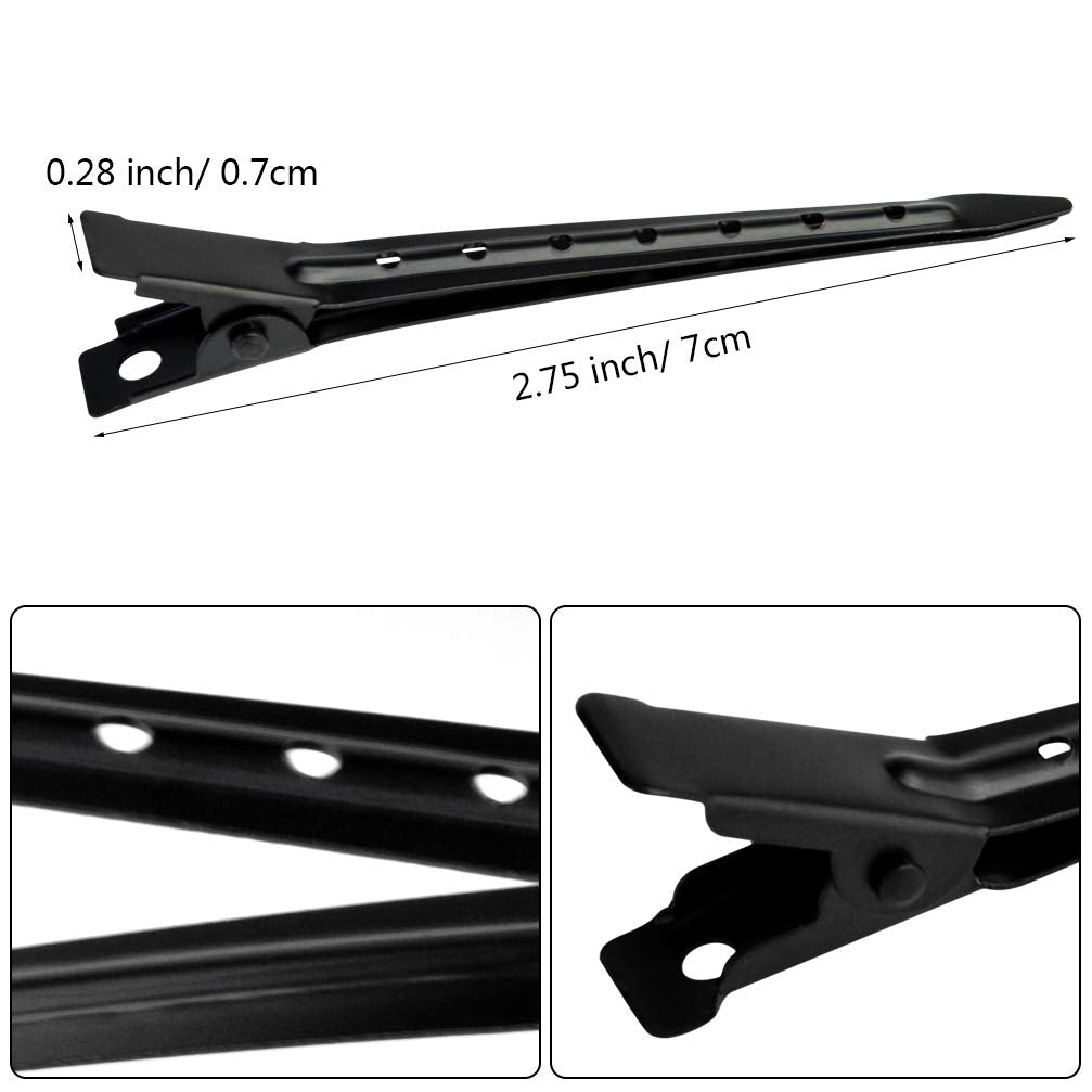 Bantoye duck bill clip in hair section for precise control.