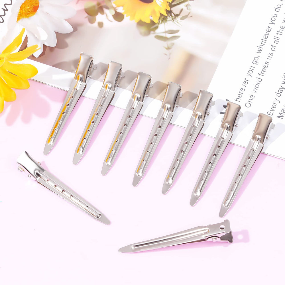 Shiny silver Bantoye clip demonstrates versatile tool for daily hair coloring and styling