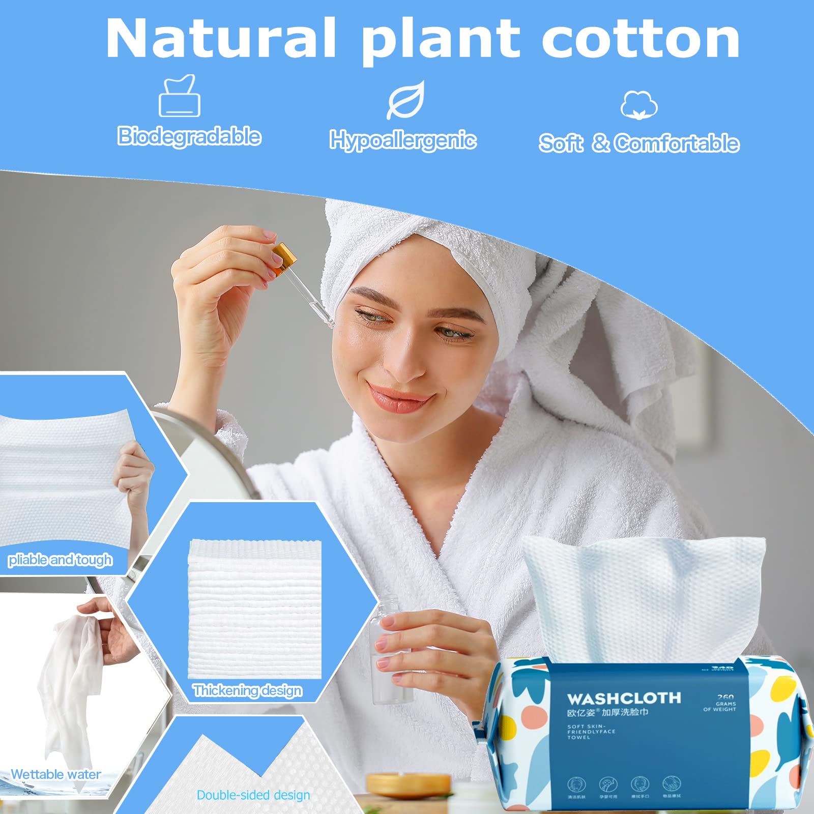 BanYakong 7-9 inch towels cover the entire face.