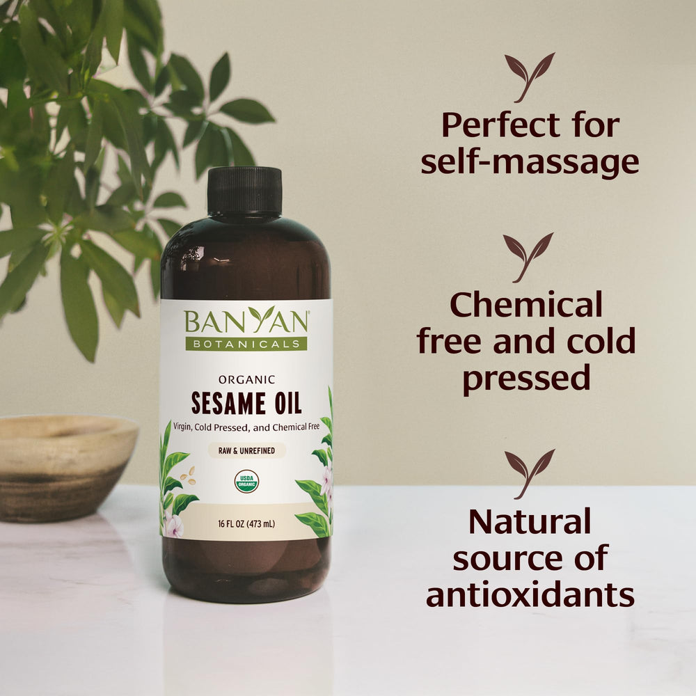 Banyan Botanicals Aceite de sésamo para piel y uso corporal diario.
