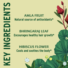 Banyan Botanicals bottle image emphasizing hair root support and texture