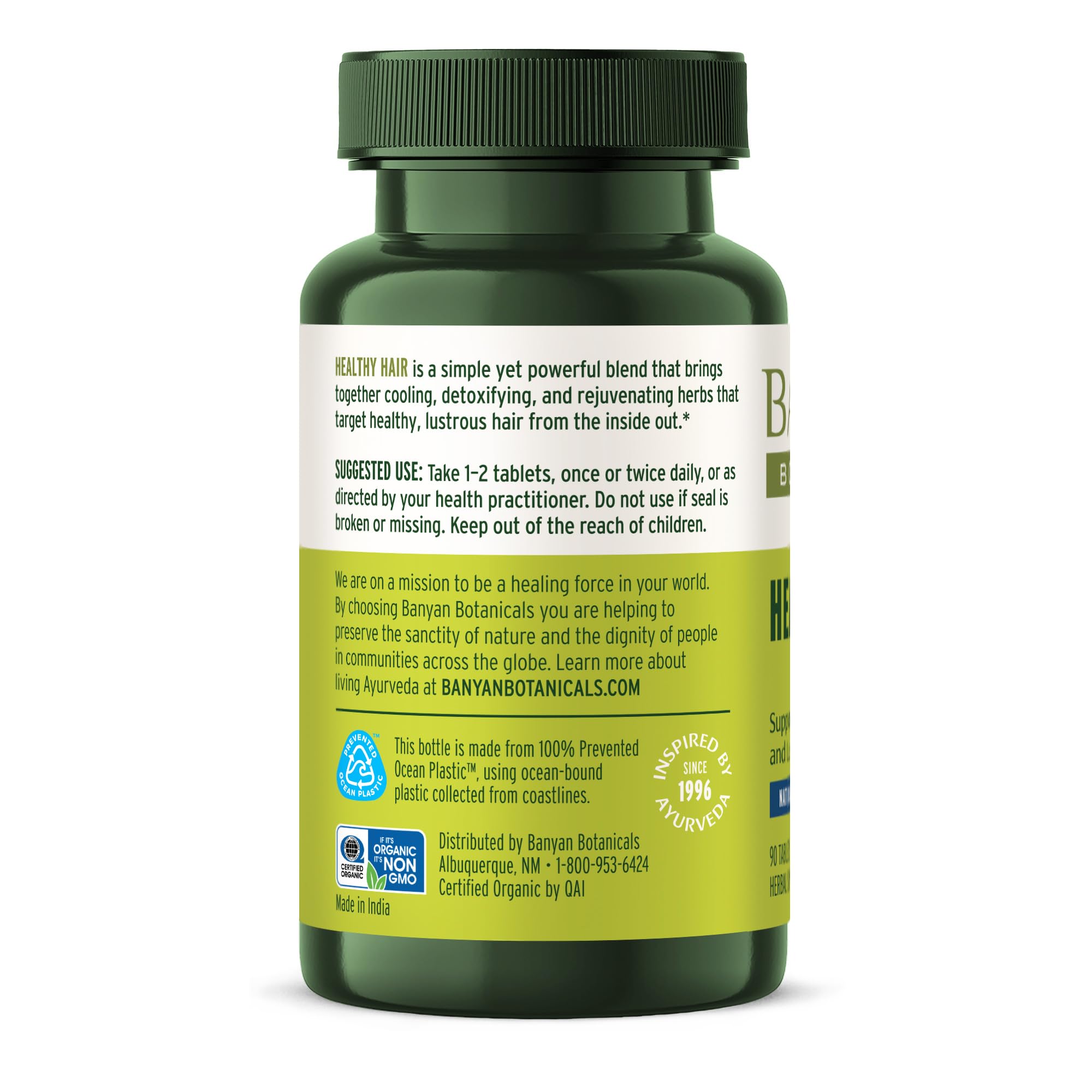 Banyan Botanicals third-party testing badge indicating safety and potency