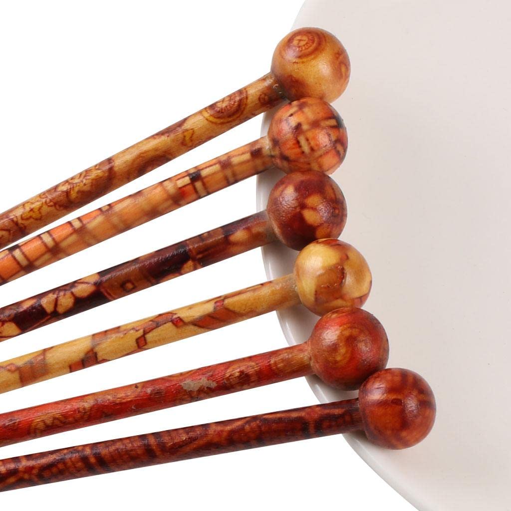Baoblaze palillos de madera 13 cm para cabello, diseño natural para recogidos suaves