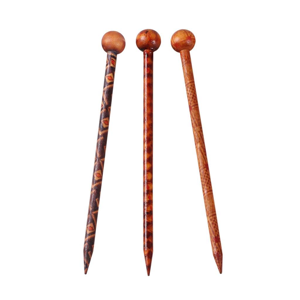 Baoblaze palillos de madera para cabello estilo artesanal, sujeción segura y elegante