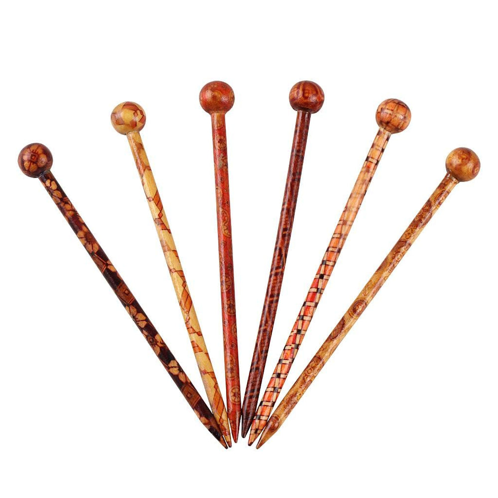 Baoblaze palillos de madera artesanal, juego de 6 piezas para looks versátiles