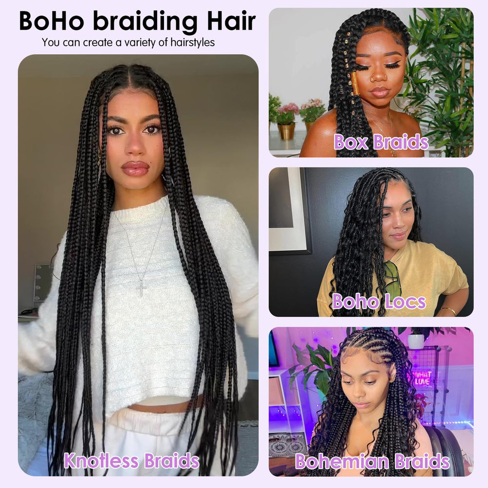 BaodanHair natural black deep wave 20in blends with most hair colors