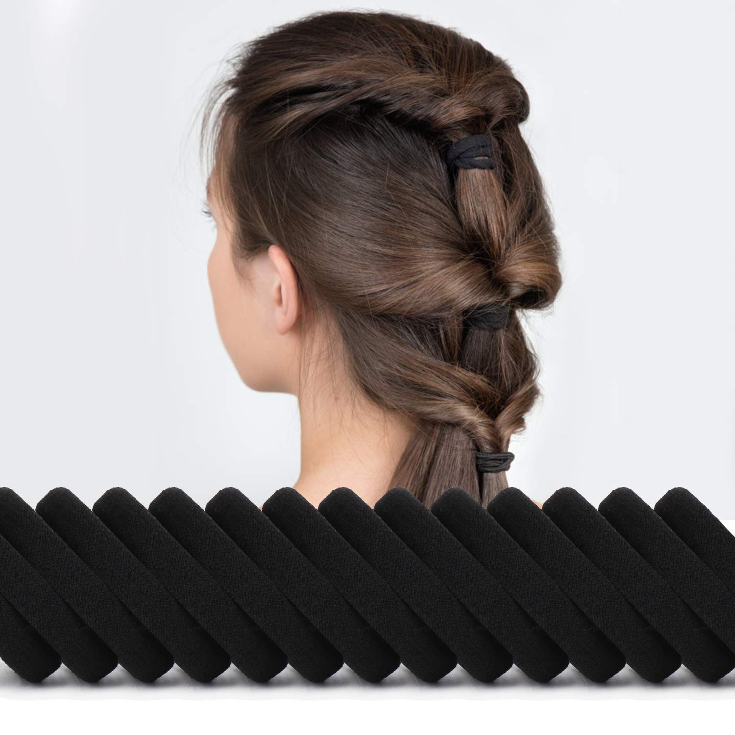 BAOLI 100 piece black pony tail holders pack for easy styling