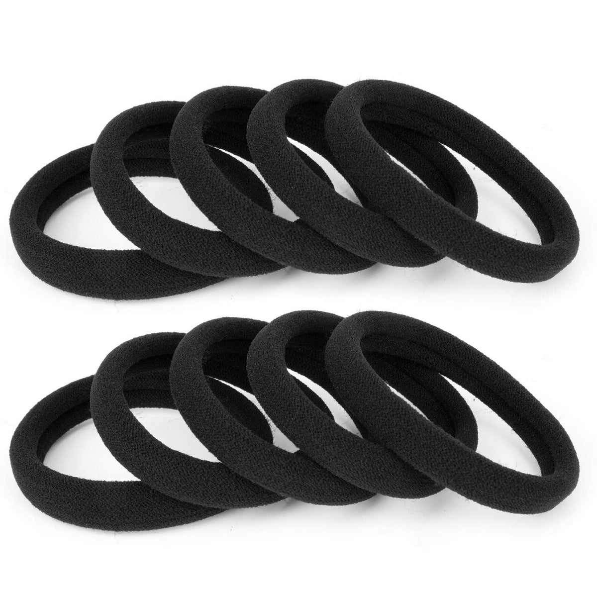 BAOLI seamless black ponytail holders in packaging, gentle on hair