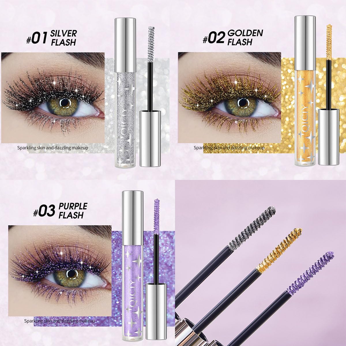 Baorder purple diamond mascara for a colorful, captivating lash look.