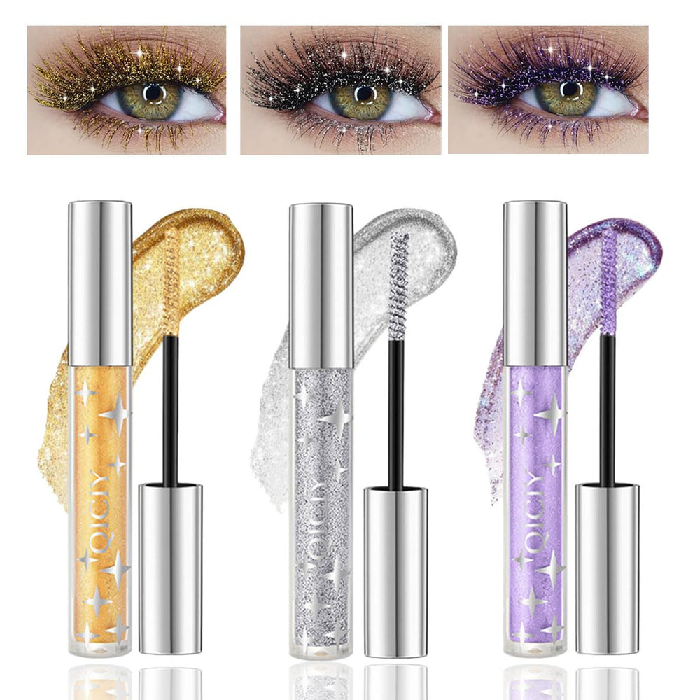 Baorder glitter mascara in silver diamond for sparkling, defined lashes.