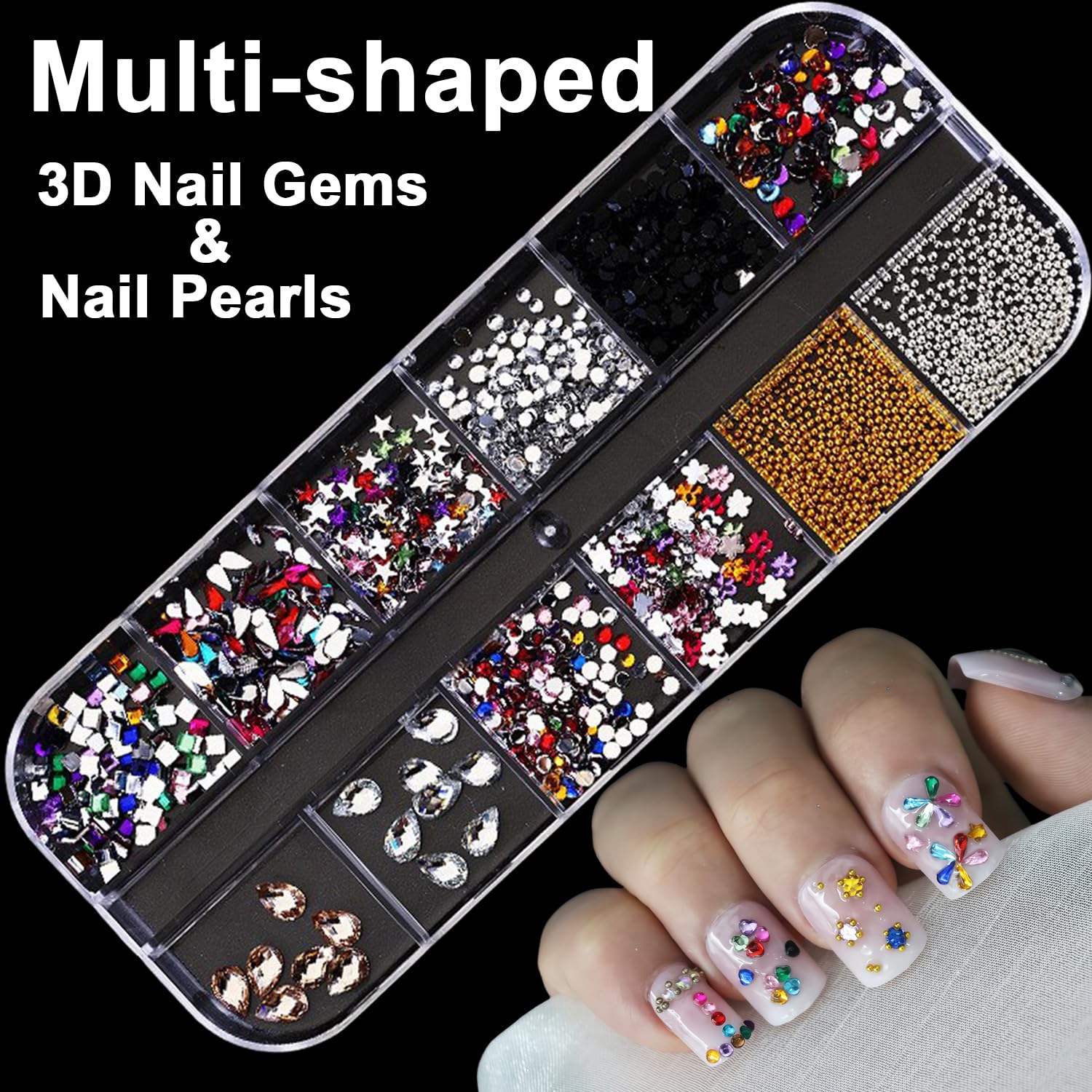 BAOYAALIN color gems in flower, star, and heart shapes for diverse looks.