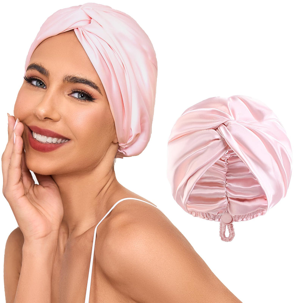 Baqzqudnl bonete de satén ajustable para dormir protege el cabello y reduce fricción.
