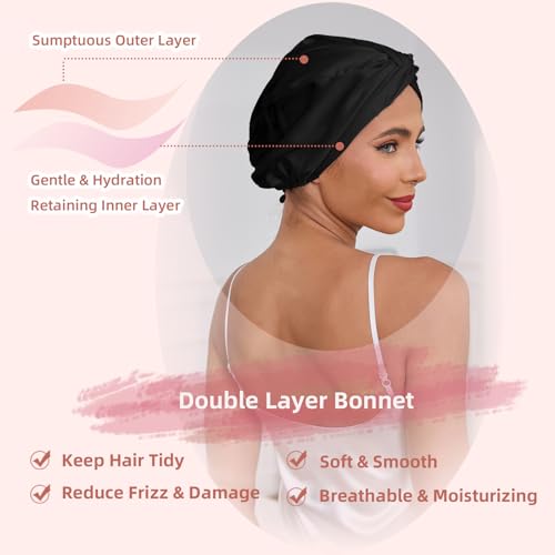 Baqzqudnl bonete de seda mantiene peinado y reduce frizz