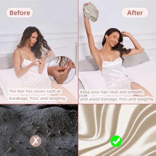 Baqzqudnl bonete seda fricción diaria minimizada cuida el cabello.