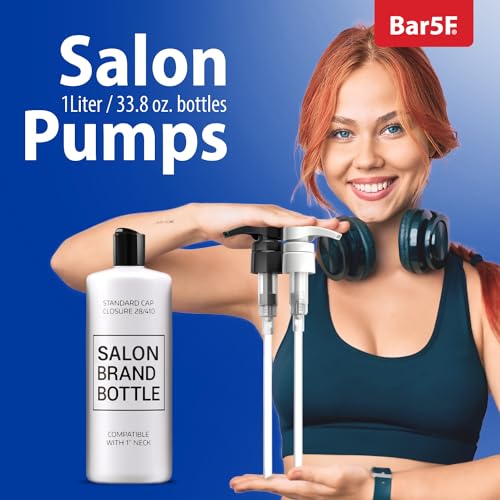 Bar5F pump on conditioner bottle demonstrates universal lock-down compatibility.