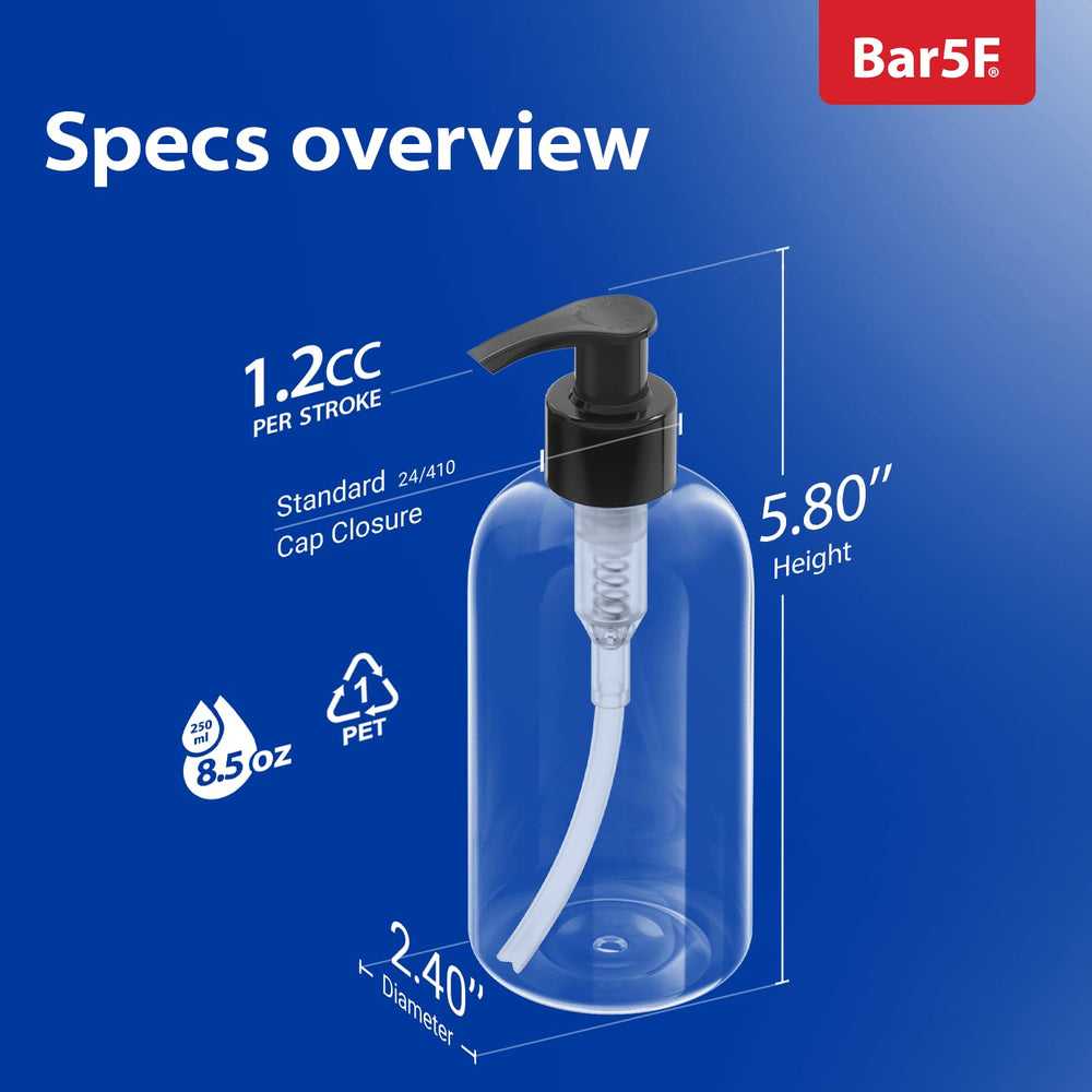 Bar5F 8 oz compact bottle designed for easy handling.