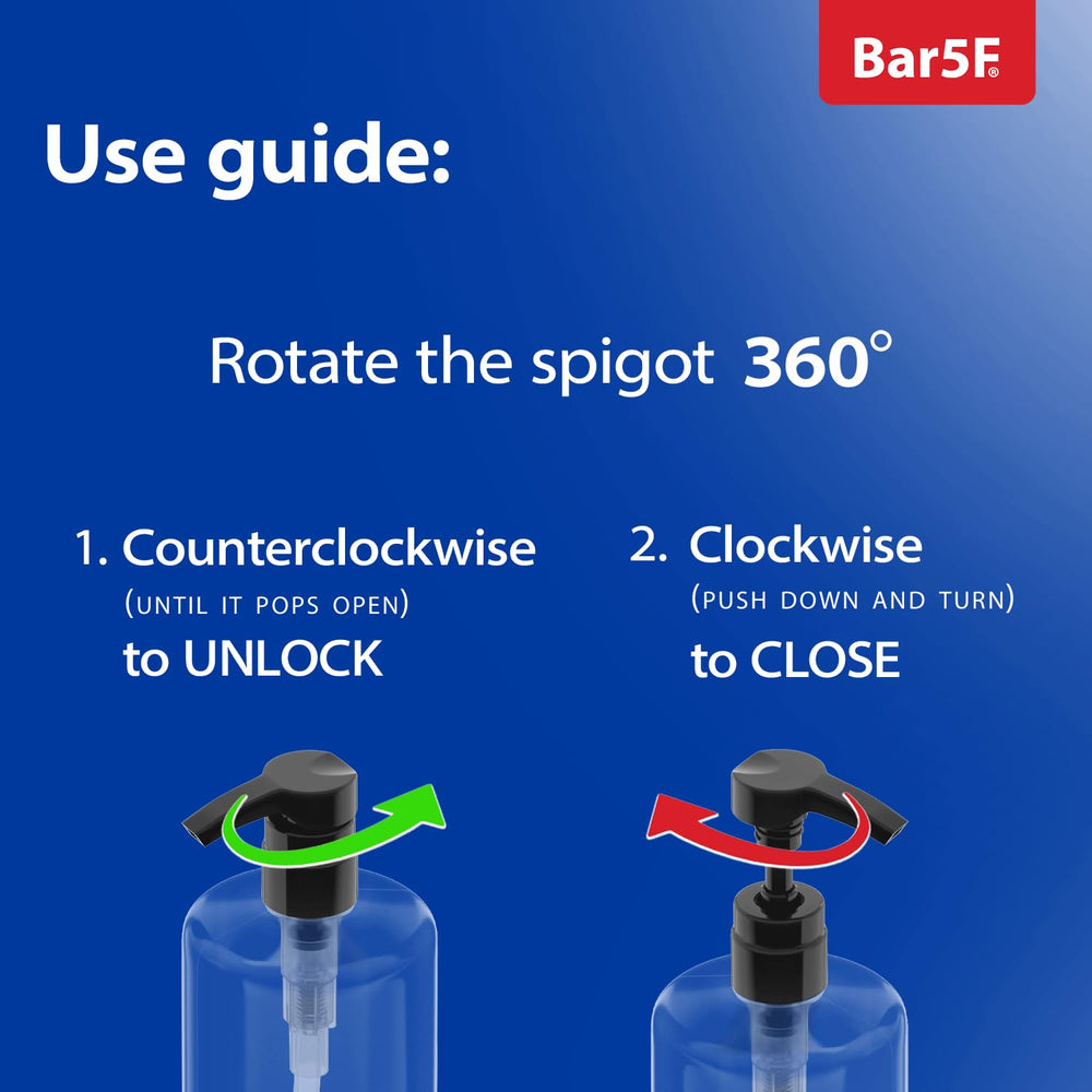 Bar5F crystal-clear cylinder bottle enhances any decor and visibility.