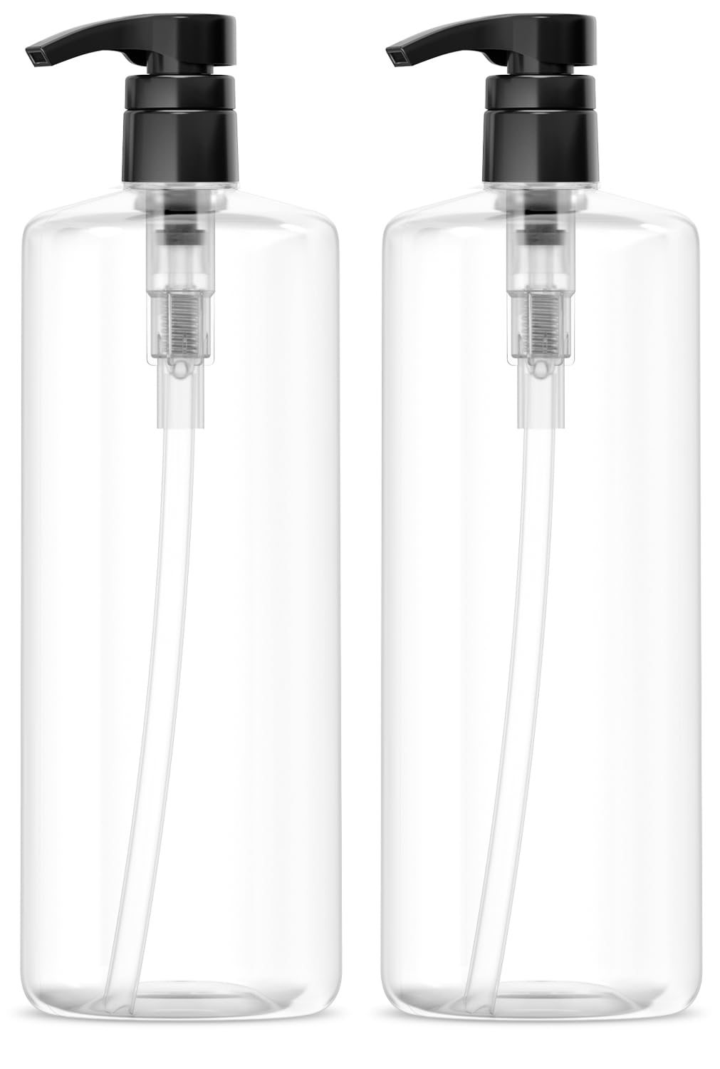 Bar5F empty shampoo bottle with pump 32oz, clear for easy visibility.