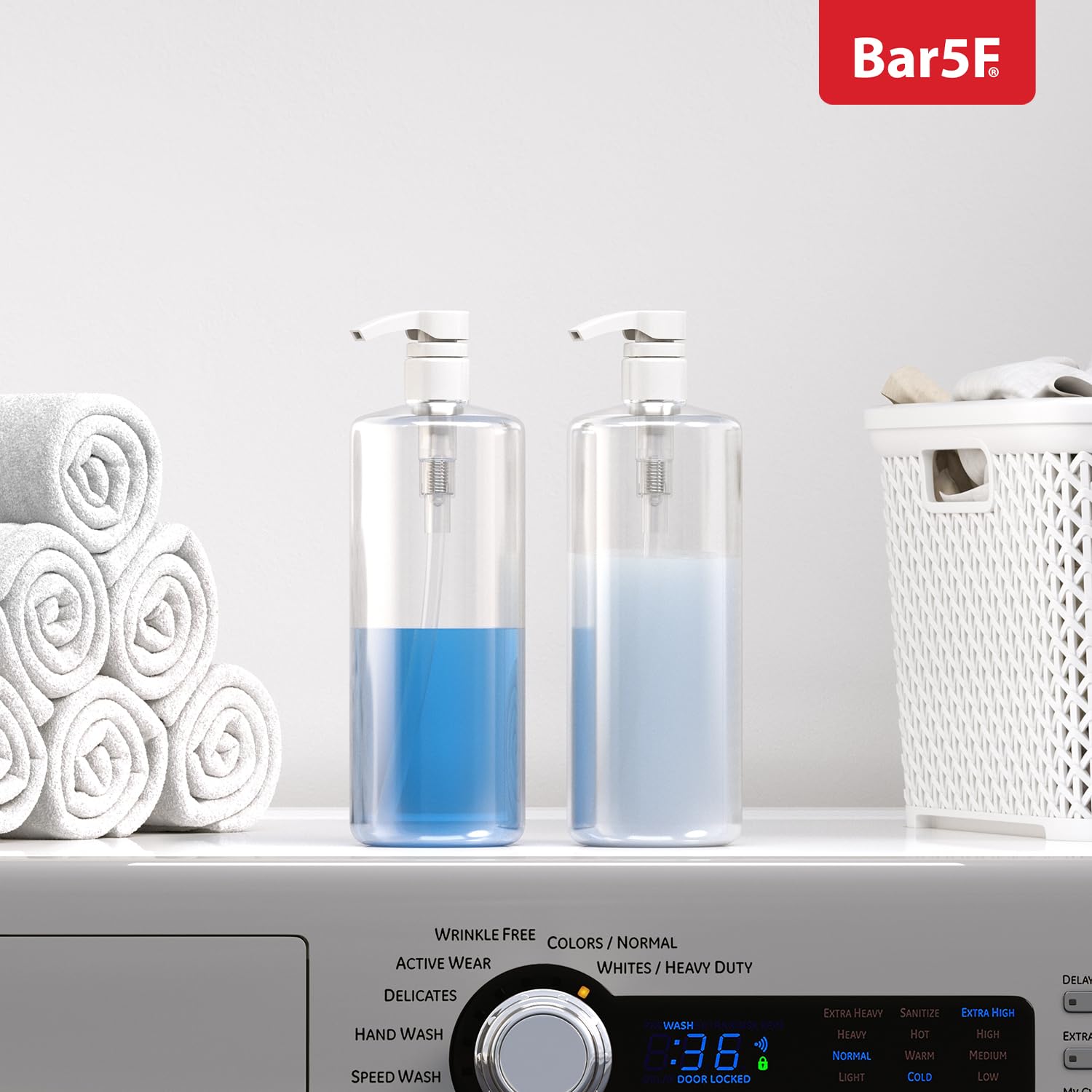 Bar5F ergonomic dispensing pump enhances comfortable, precise use.