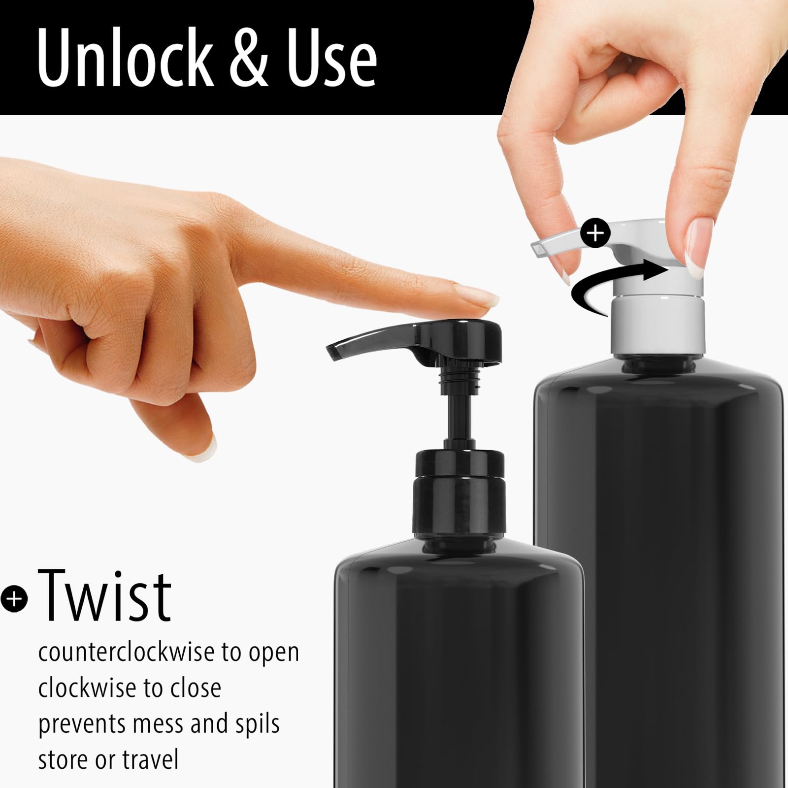 Bar5F pump set is designed for bathroom and kitchen organization.