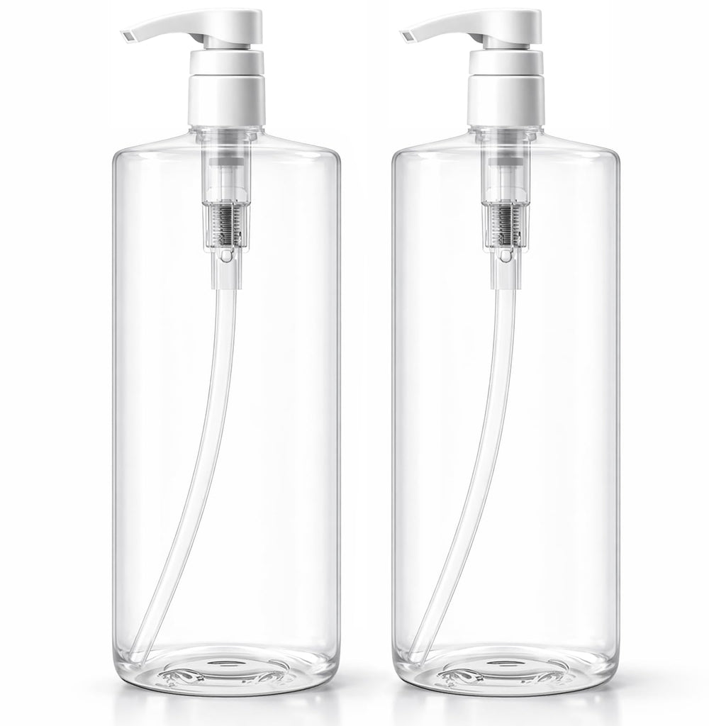 Bar5F pump bottle two-pack 32-ounce capacity for shampoo, conditioner, or lotion.