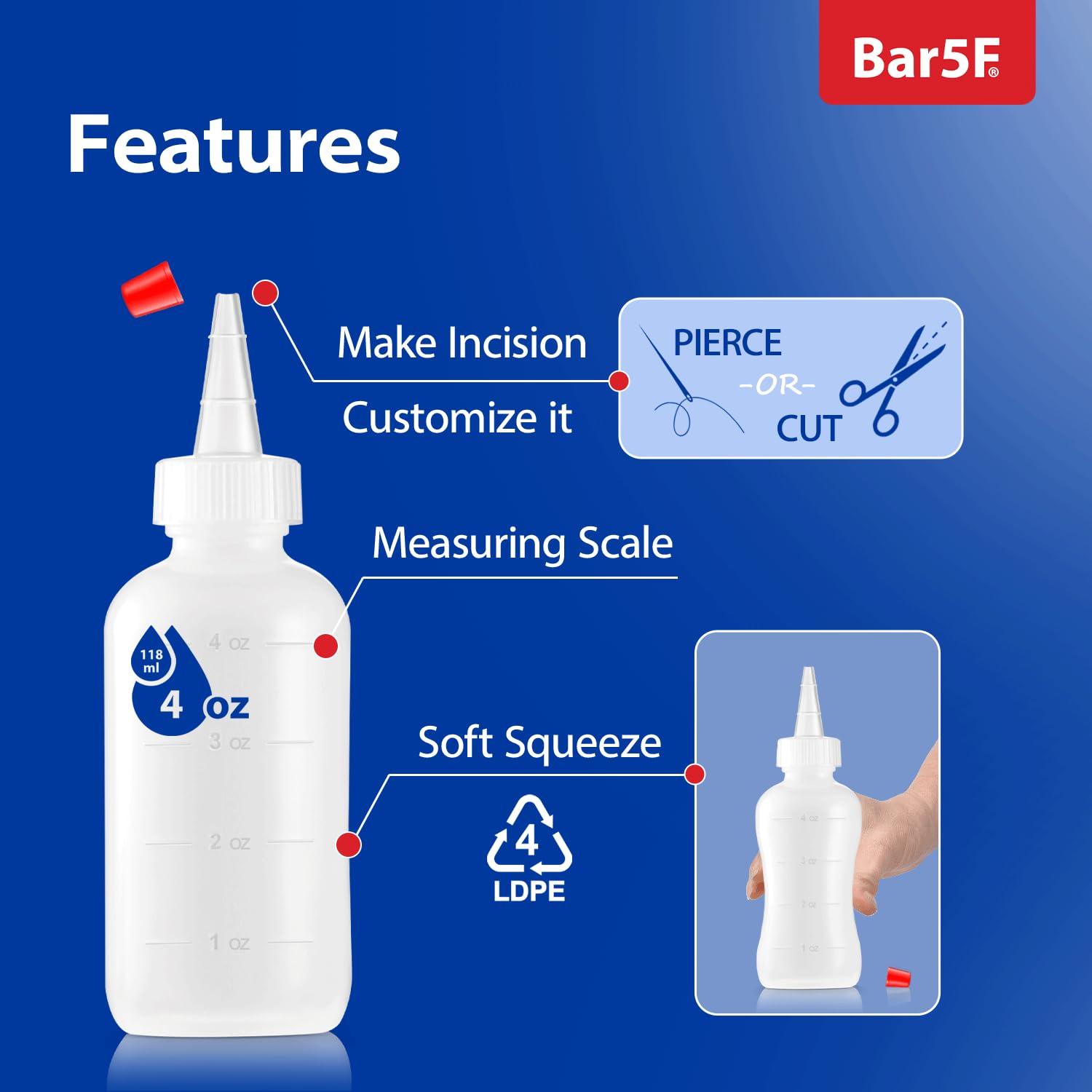 Bar5F scalp oil applicator evenly distributes product at roots