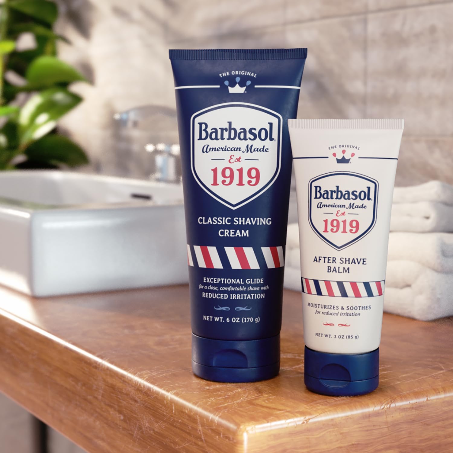Barbasol 1919 ingredients list emphasizing soothing actives