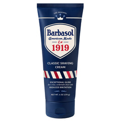 Barbasol 1919 Classic Shaving Cream packaging showing heritage and trusted performance for daily shaves.