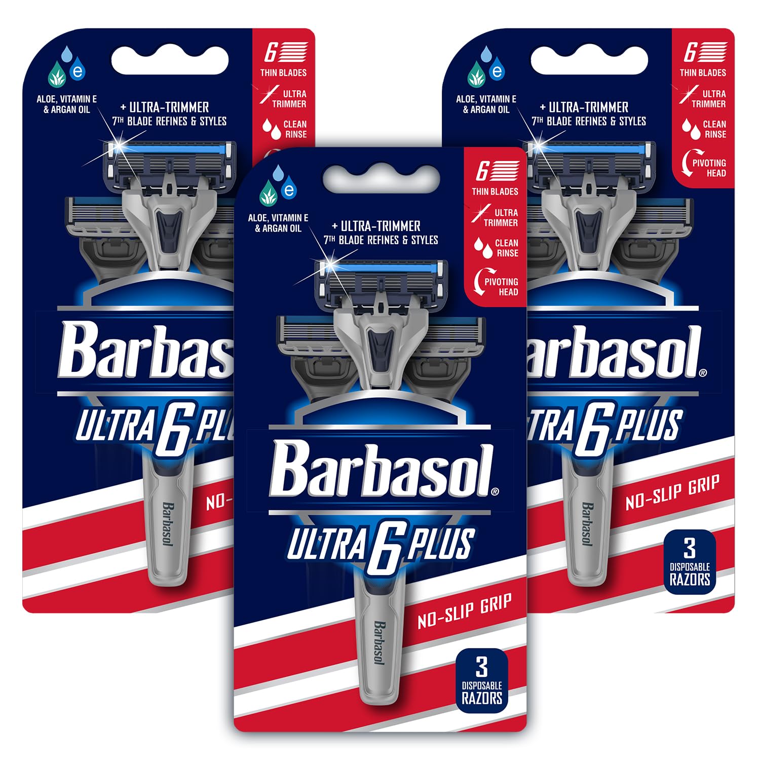 Barbasol open flow blades for easy cleaning and longer blade life.